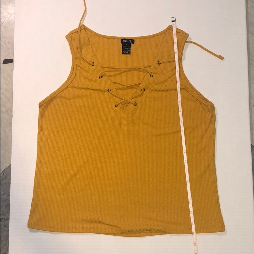 Mustard tie up tank top